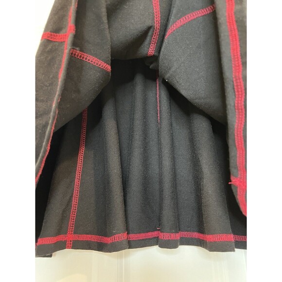 Hot Topic Black Mini Skater Skirt Red Stitching Pockets L Gothic Grunge Emo - Picture 10 of 10